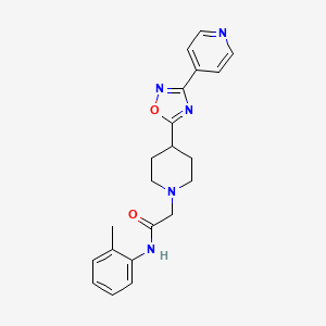 molecular formula C21H23N5O2 B2953778 N-(2-methylphenyl)-2-{4-[3-(pyridin-4-yl)-1,2,4-oxadiazol-5-yl]piperidin-1-yl}acetamide CAS No. 1251690-21-7