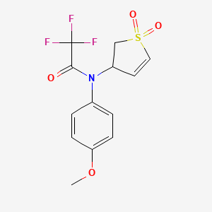 molecular formula C13H12F3NO4S B2953790 N-(1,1-dioxo-2,3-dihydro-1lambda6-thiophen-3-yl)-2,2,2-trifluoro-N-(4-methoxyphenyl)acetamide CAS No. 302950-46-5