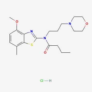 molecular formula C20H30ClN3O3S B2953793 N-(4-methoxy-7-methylbenzo[d]thiazol-2-yl)-N-(3-morpholinopropyl)butyramide hydrochloride CAS No. 1215514-52-5