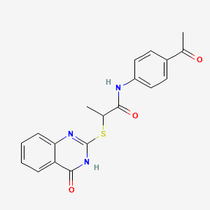 N-(4-acetylphenyl)-2-(4-oxo(3-hydroquinazolin-2-ylthio))propanamide