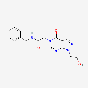molecular formula C16H17N5O3 B2953816 N-benzyl-2-[1-(2-hydroxyethyl)-4-oxo-1H,4H,5H-pyrazolo[3,4-d]pyrimidin-5-yl]acetamide CAS No. 899742-74-6