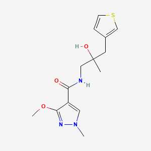 molecular formula C14H19N3O3S B2953837 N-[2-hydroxy-2-methyl-3-(thiophen-3-yl)propyl]-3-methoxy-1-methyl-1H-pyrazole-4-carboxamide CAS No. 2097867-15-5