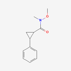molecular formula C12H15NO2 B2953852 N-Methoxy-N-methyl-2-phenylcyclopropanecarboxamide CAS No. 817160-63-7