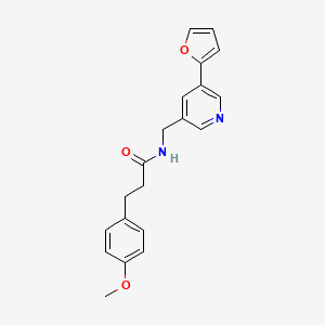 molecular formula C20H20N2O3 B2953861 N-((5-(furan-2-yl)pyridin-3-yl)methyl)-3-(4-methoxyphenyl)propanamide CAS No. 2034536-62-2