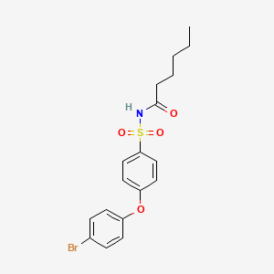 molecular formula C18H20BrNO4S B2953863 N-((4-(4-Bromophenoxy)phenyl)sulfonyl)hexanamide CAS No. 2044704-70-1