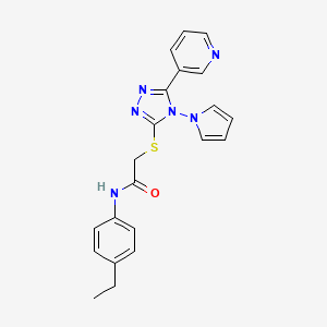 N-(4-ethylphenyl)-2-{[5-(pyridin-3-yl)-4-(1H-pyrrol-1-yl)-4H-1,2,4-triazol-3-yl]sulfanyl}acetamide