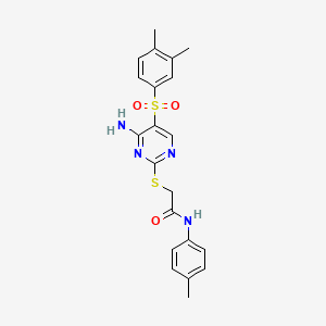 B2953878 2-((4-amino-5-((3,4-dimethylphenyl)sulfonyl)pyrimidin-2-yl)thio)-N-(p-tolyl)acetamide CAS No. 872198-03-3