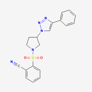 2-((3-(4-phenyl-1H-1,2,3-triazol-1-yl)pyrrolidin-1-yl)sulfonyl)benzonitrile