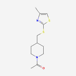 1-(4-(((4-Methylthiazol-2-yl)thio)methyl)piperidin-1-yl)ethanone