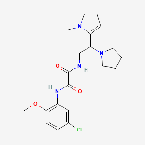 molecular formula C20H25ClN4O3 B2953885 N'-(5-chloro-2-methoxyphenyl)-N-[2-(1-methyl-1H-pyrrol-2-yl)-2-(pyrrolidin-1-yl)ethyl]ethanediamide CAS No. 1049350-52-8