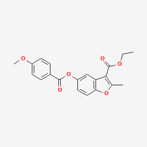 molecular formula C20H18O6 B2953886 ETHYL 5-(4-METHOXYBENZOYLOXY)-2-METHYL-1-BENZOFURAN-3-CARBOXYLATE CAS No. 300556-86-9