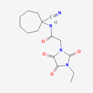 molecular formula C15H20N4O4 B2953895 N-(1-cyanocycloheptyl)-2-(3-ethyl-2,4,5-trioxoimidazolidin-1-yl)acetamide CAS No. 1280911-05-8