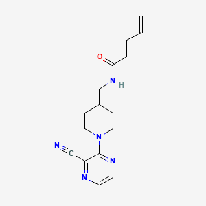 B2953930 N-((1-(3-cyanopyrazin-2-yl)piperidin-4-yl)methyl)pent-4-enamide CAS No. 1797534-67-8