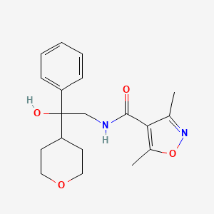 molecular formula C19H24N2O4 B2953963 N-[2-hydroxy-2-(oxan-4-yl)-2-phenylethyl]-3,5-dimethyl-1,2-oxazole-4-carboxamide CAS No. 2034403-01-3