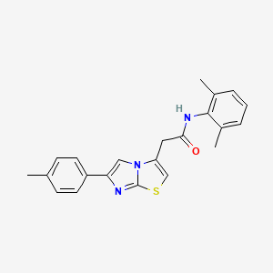 molecular formula C22H21N3OS B2953969 N-(2,6-dimethylphenyl)-2-[6-(4-methylphenyl)imidazo[2,1-b][1,3]thiazol-3-yl]acetamide CAS No. 897463-66-0