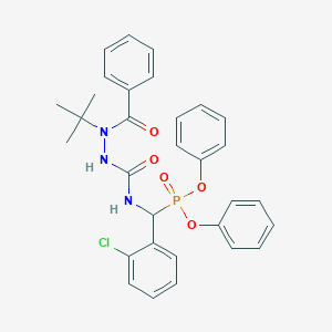 molecular formula C31H31ClN3O5P B295400 Diphenyl {[(2-benzoyl-2-tert-butylhydrazino)carbonyl]amino}(2-chlorophenyl)methylphosphonate 