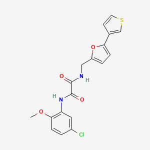 molecular formula C18H15ClN2O4S B2954004 N'-(5-chloro-2-methoxyphenyl)-N-{[5-(thiophen-3-yl)furan-2-yl]methyl}ethanediamide CAS No. 2034341-39-2