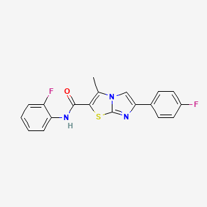 molecular formula C19H13F2N3OS B2954019 N-(2-fluorophenyl)-6-(4-fluorophenyl)-3-methylimidazo[2,1-b][1,3]thiazole-2-carboxamide CAS No. 852134-20-4