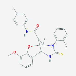 N-(2,4-dimethylphenyl)-10-methoxy-2-methyl-3-(2-methylphenyl)-4-thioxo-3,4,5,6-tetrahydro-2H-2,6-methano-1,3,5-benzoxadiazocine-11-carboxamide