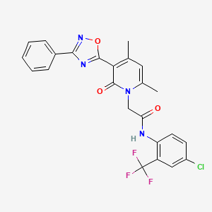 N-(4-chloro-2-(trifluoromethyl)phenyl)-2-(4,6-dimethyl-2-oxo-3-(3-phenyl-1,2,4-oxadiazol-5-yl)pyridin-1(2H)-yl)acetamide