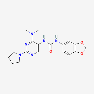 1-(Benzo[d][1,3]dioxol-5-yl)-3-(4-(dimethylamino)-2-(pyrrolidin-1-yl)pyrimidin-5-yl)urea
