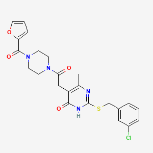 2-((3-chlorobenzyl)thio)-5-(2-(4-(furan-2-carbonyl)piperazin-1-yl)-2-oxoethyl)-6-methylpyrimidin-4(3H)-one