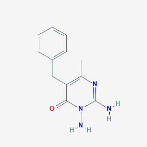 molecular formula C12H14N4O B2954056 2,3-diamino-5-benzyl-6-methyl-4(3H)-pyrimidinone CAS No. 103109-34-8