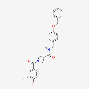 molecular formula C25H22F2N2O3 B2954060 N-(4-(benzyloxy)benzyl)-1-(3,4-difluorobenzoyl)azetidine-3-carboxamide CAS No. 1334370-97-6