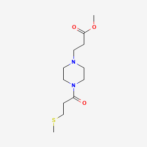 molecular formula C12H22N2O3S B2954071 methyl3-{4-[3-(methylsulfanyl)propanoyl]piperazin-1-yl}propanoate CAS No. 1556782-75-2