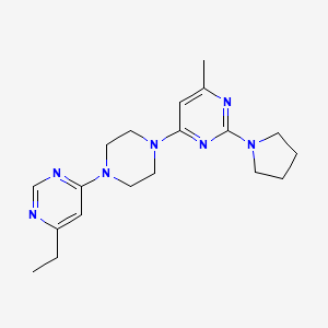 molecular formula C19H27N7 B2954074 4-[4-(6-Ethylpyrimidin-4-yl)piperazin-1-yl]-6-methyl-2-(pyrrolidin-1-yl)pyrimidine CAS No. 2415472-56-7