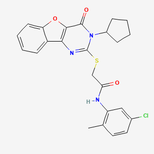 N-(5-chloro-2-methylphenyl)-2-[(3-cyclopentyl-4-oxo-3,4-dihydro[1]benzofuro[3,2-d]pyrimidin-2-yl)sulfanyl]acetamide