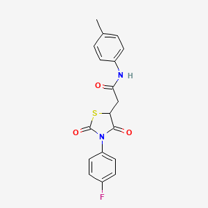 B2954090 2-[3-(4-fluorophenyl)-2,4-dioxo-1,3-thiazolidin-5-yl]-N-(4-methylphenyl)acetamide CAS No. 929473-90-5