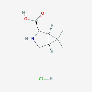 molecular formula C8H14ClNO2 B2954091 (1R,2S,5S)-6,6-dimethyl-3-azabicyclo[3.1.0]hexane-2-carboxylic acid hydrochloride CAS No. 1373205-30-1