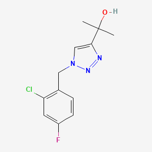 molecular formula C12H13ClFN3O B2954092 2-{1-[(2-chloro-4-fluorophenyl)methyl]-1H-1,2,3-triazol-4-yl}propan-2-ol CAS No. 1708765-78-9