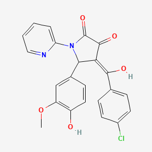 4-(4-chlorobenzoyl)-3-hydroxy-5-(4-hydroxy-3-methoxyphenyl)-1-(pyridin-2-yl)-1H-pyrrol-2(5H)-one