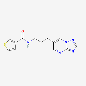 molecular formula C13H13N5OS B2954094 N-(3-([1,2,4]triazolo[1,5-a]pyrimidin-6-yl)propyl)thiophene-3-carboxamide CAS No. 2034556-50-6