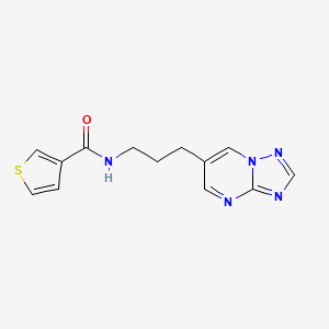 N-(3-([1,2,4]triazolo[1,5-a]pyrimidin-6-yl)propyl)thiophene-3-carboxamide