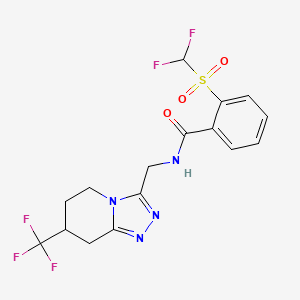 2-((difluoromethyl)sulfonyl)-N-((7-(trifluoromethyl)-5,6,7,8-tetrahydro-[1,2,4]triazolo[4,3-a]pyridin-3-yl)methyl)benzamide