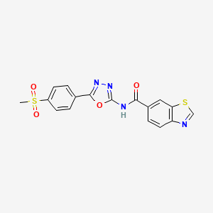 N-(5-(4-(methylsulfonyl)phenyl)-1,3,4-oxadiazol-2-yl)benzo[d]thiazole-6-carboxamide