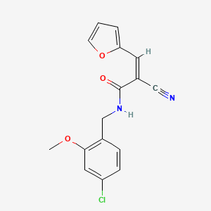 (Z)-N-[(4-chloro-2-methoxyphenyl)methyl]-2-cyano-3-(furan-2-yl)prop-2-enamide