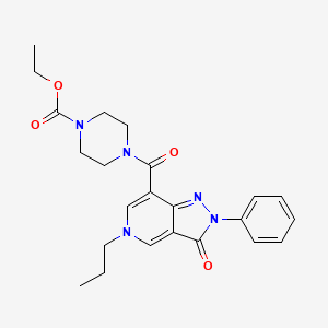 molecular formula C23H27N5O4 B2954111 ethyl 4-(3-oxo-2-phenyl-5-propyl-3,5-dihydro-2H-pyrazolo[4,3-c]pyridine-7-carbonyl)piperazine-1-carboxylate CAS No. 921833-77-4