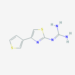 molecular formula C8H8N4S2 B2954115 N-[4-(3-thienyl)-1,3-thiazol-2-yl]guanidine CAS No. 760903-26-2