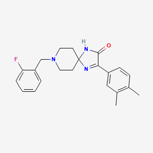 molecular formula C22H24FN3O B2954149 3-(3,4-DIMETHYLPHENYL)-8-[(2-FLUOROPHENYL)METHYL]-1,4,8-TRIAZASPIRO[4.5]DEC-3-EN-2-ONE CAS No. 1189994-25-9