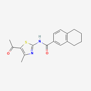 molecular formula C17H18N2O2S B2954151 N-(5-acetyl-4-methyl-1,3-thiazol-2-yl)-5,6,7,8-tetrahydronaphthalene-2-carboxamide CAS No. 681168-71-8