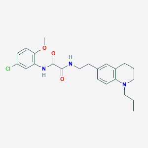 molecular formula C23H28ClN3O3 B2954152 N'-(5-chloro-2-methoxyphenyl)-N-[2-(1-propyl-1,2,3,4-tetrahydroquinolin-6-yl)ethyl]ethanediamide CAS No. 955529-59-6