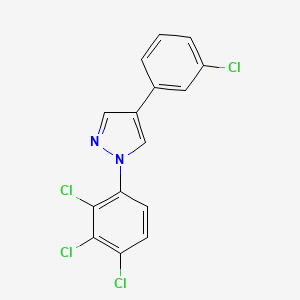 molecular formula C15H8Cl4N2 B2954158 4-(3-chlorophenyl)-1-(2,3,4-trichlorophenyl)-1H-pyrazole CAS No. 318288-88-9