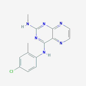 molecular formula C14H13ClN6 B2954159 N4-(4-chloro-2-methylphenyl)-N2-methylpteridine-2,4-diamine CAS No. 946290-59-1