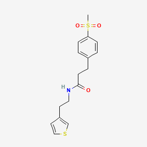 molecular formula C16H19NO3S2 B2954162 3-(4-(methylsulfonyl)phenyl)-N-(2-(thiophen-3-yl)ethyl)propanamide CAS No. 2034349-23-8