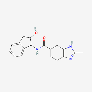 molecular formula C18H21N3O2 B2954194 N-(2-hydroxy-2,3-dihydro-1H-inden-1-yl)-2-methyl-4,5,6,7-tetrahydro-1H-1,3-benzodiazole-5-carboxamide CAS No. 2034254-05-0