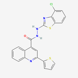 B2954199 N'-(4-chlorobenzo[d]thiazol-2-yl)-2-(thiophen-2-yl)quinoline-4-carbohydrazide CAS No. 851979-20-9